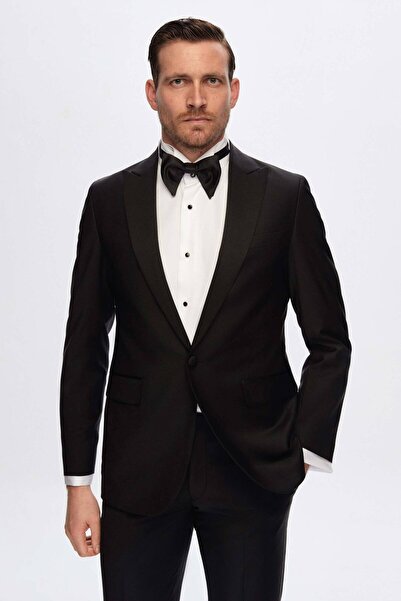 Damat Regular Fit Siyah Düz Smokin Takim