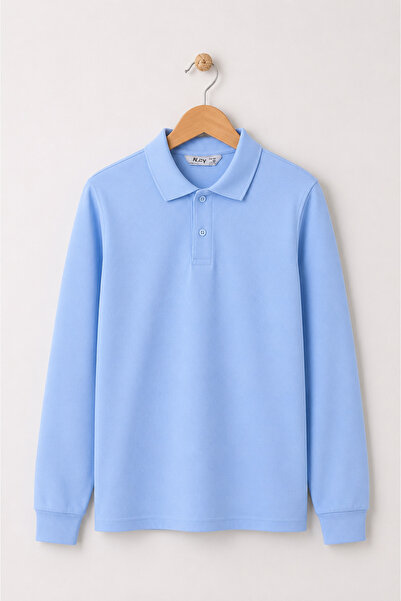 Çelix Kids Boys' Polo Collar Long Sleeve School T-Shirt - Cotton Breathable F...