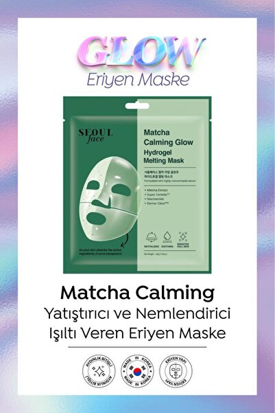 Dermal Seoul Face Matcha Yatıştırıcı Işıltı Veren Eriyen Glow Hidrojel Maske ...