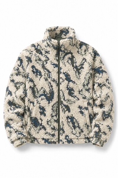 GHASSY CO . Erkek Alaska Regular Peluş Sherpa Kışlık Tam Fermuarlı Polar Swea...