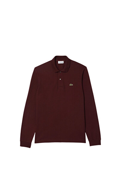 Lacoste L.12.12 Men's Classic Fit Long Sleeve Claret Red Polo T-Shirt