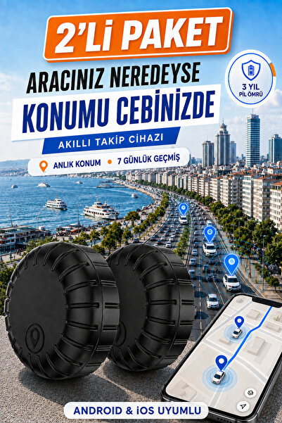 Zineets 2Lİ PAKET Smart Tag Android iOS Uyumlu Akıllı Konum Takip Cihazı 7 Gü...