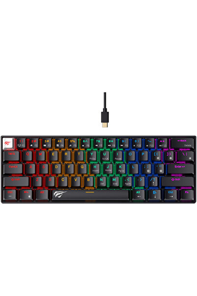 Havit Tastatură gaming mecanică KB903L, 61 de taste, anti-ghosting complet, l...