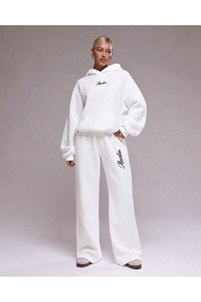macklin Unisex Women's and Men's Design Text Printed Oversize 3 Thread Hooded...