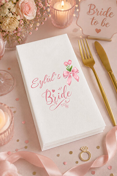 loyderlena 50'li Bride To Be Peçetesi Pembe İsme Özel Baskılı Bekarlığa Veda ...