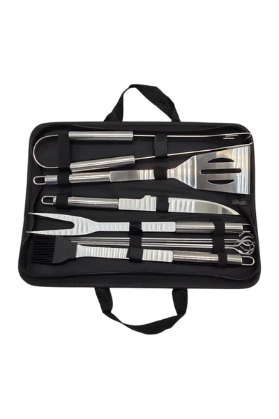 duoguo Set de ustensile pentru grătar din oțel inoxidabil, 9 piese, accesorii...