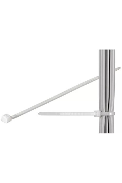 ELEMATIC Transparent plastic cable ties 200x2.6mm for outdoor 100pcs set