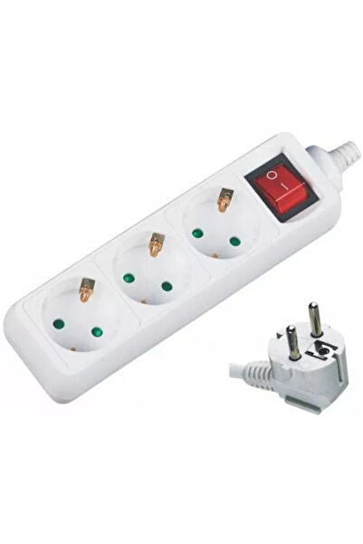 Well Extension cord 3 sockets 5m with switch cable 3xG1.5mmp