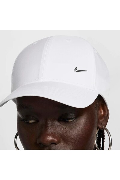 Nike Dri-Fit Club Cap Metal Swoosh Ayarlanabilir Unisex Şapka Beyaz