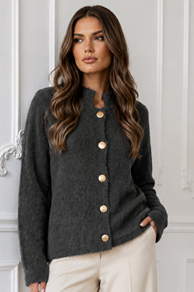 benguen Buttoned Beard Cardigan N3327 Gray