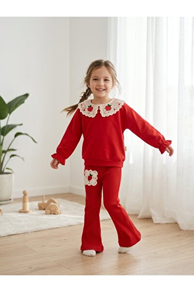 Luniya Girl's Red Strawberry Set 100% Cotton Spanish Tights Stylish Model Sea...