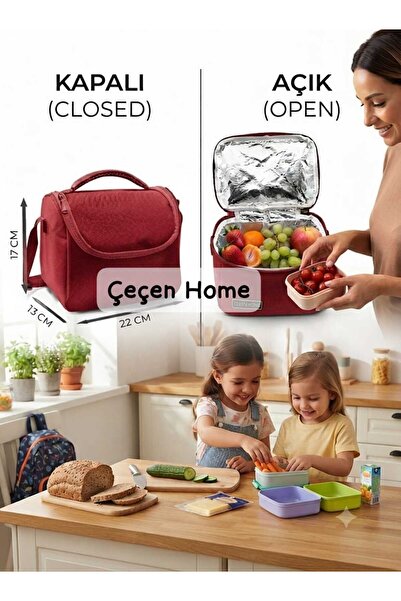 ÇEÇEN HOME Термоизолирана чанта за обяд - Термокутия за запазване на топлина ...