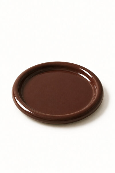 Beige & Stone Ceramic Brown Donut Breakfast Pastry Food and Dessert Serving P...