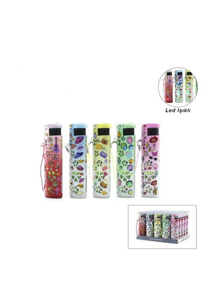 Sepetink LED Işıklı Rüzgar Çakmağı - Karışık Desenli - İpli