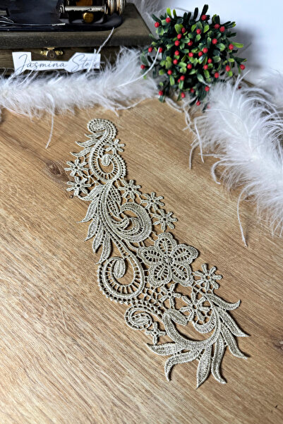 jasmina store Gold Embroidered Floral Motif Applique