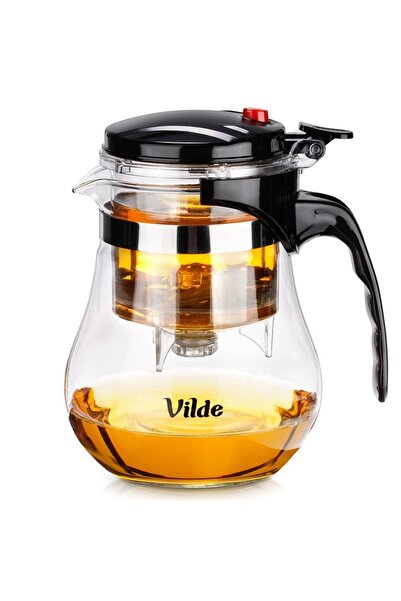 Vilde Carafă de sticlă de 1150ml cu infuzor cu declanșare pentru ceai de plan...