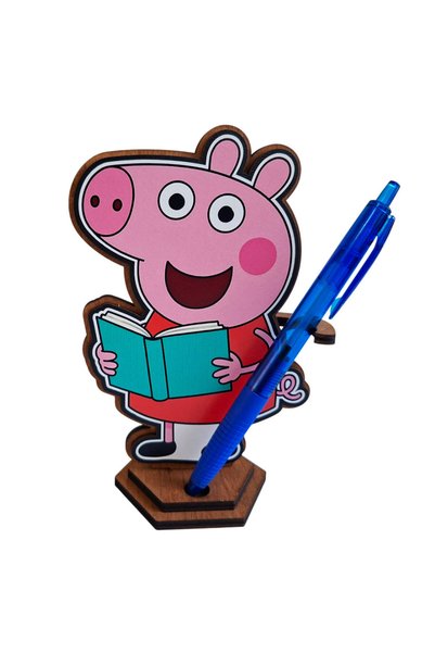 OEM Дървена фигурка от книжката Пепа Прасе, 15 см