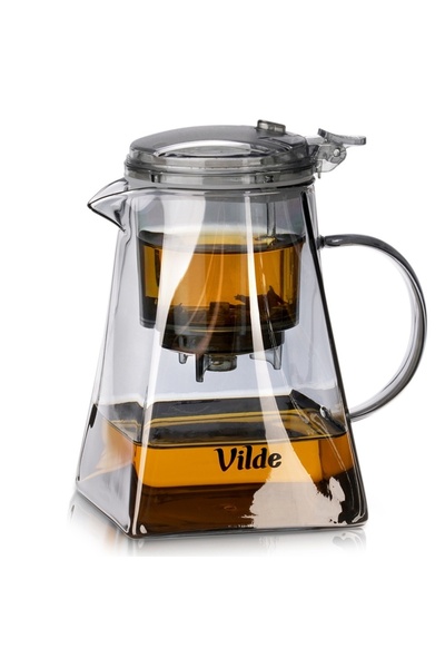 Vilde Carafă de sticlă de 880ml cu infuzor cu declanșare pentru ceai de plant...