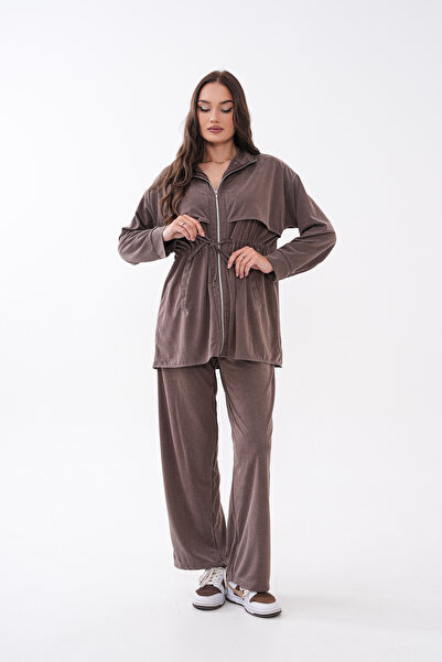 Mega Life Front Robali Pocketed Zippered Pique Modal Suit