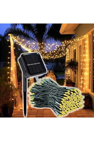Generic Instalație de încărcare solară, 100 LED-uri alb cald