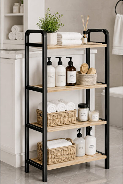 Çavdar Group Fifty 4 Katlı Ahşap Banyo Düzenleyici 1. Kalite Ahşap 50 cm Plas...