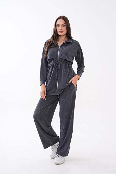 Mega Life Front Robali Pocketed Zippered Pique Modal Suit