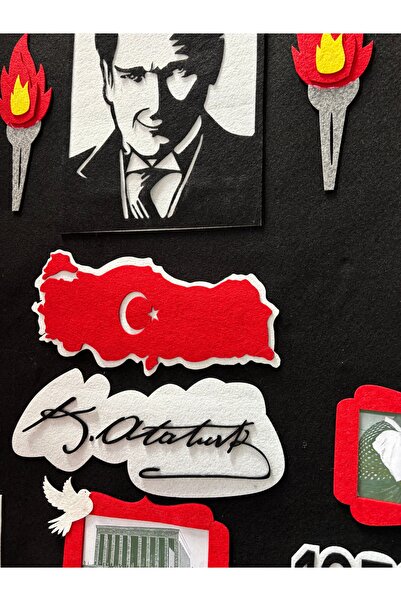 damlakidsmoda Atatürk köşesi siyah zeminli pano