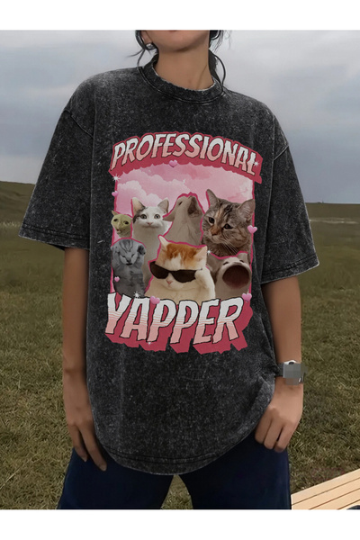 MSEF تي شيرت نسائي كاجوال من Professional Cat Meme، قميص قطني للجنسين
