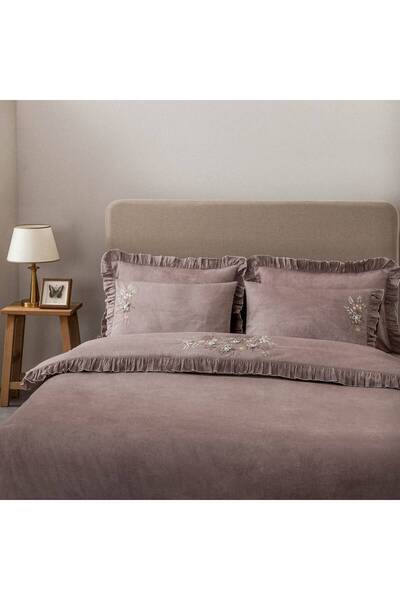 LUXURIOUS Copy of 100% Organic Cotton Zaira Duvet Cover Set - Pink - 220X240