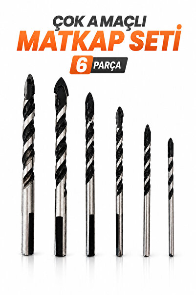 Badem10 Çok Amaçlı Matkap Ucu 6'lı Set Metal Ahşap Cam Fayans Delme Ucu Profe...