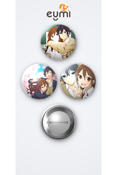 Eymi Design Horimiya Izumi Miyamura ve Kyouko Hori 3'lü Metal Rozet Seti 58mm...