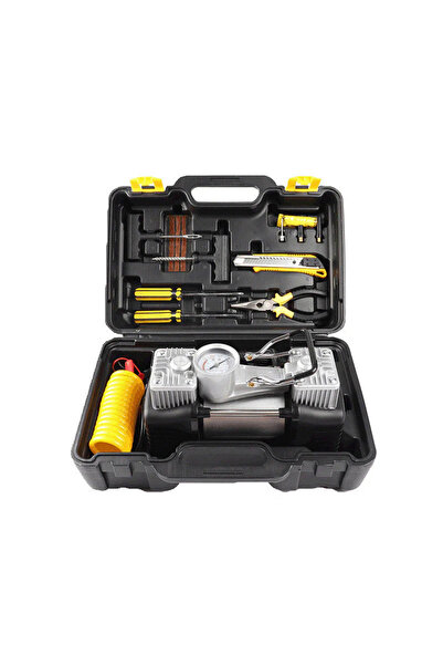 Generic Kit de reparare anvelope, compresor bicilindric de 12 V și 7 accesorii