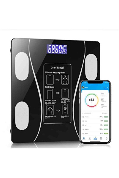 Generic Cântar de baie, Ecran digital iluminat, Conexiune Bluetooth, 180 kg