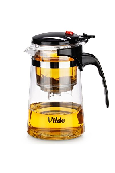 Vilde Carafă de sticlă de 680ml cu infuzor cu declanșare pentru ceai de plant...