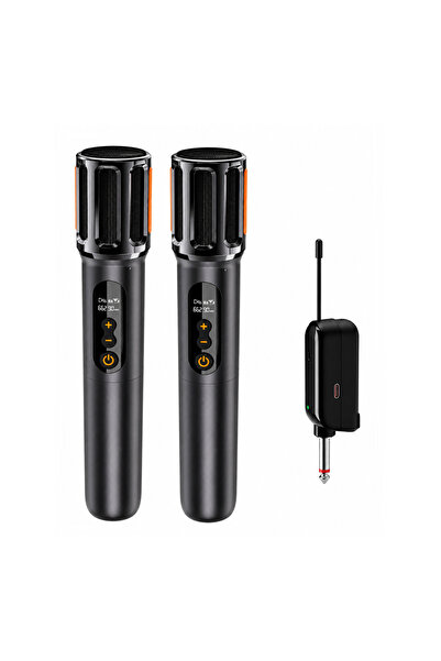Lacoz M8 Dual Wireless Handheld Microphones with 6.35 mm pin Receiver Easy Co...