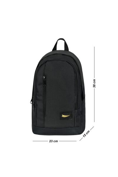 GALB LEATHER Unisex Black Sports Daily Mini Backpack Cod 2280 Height 38 cm