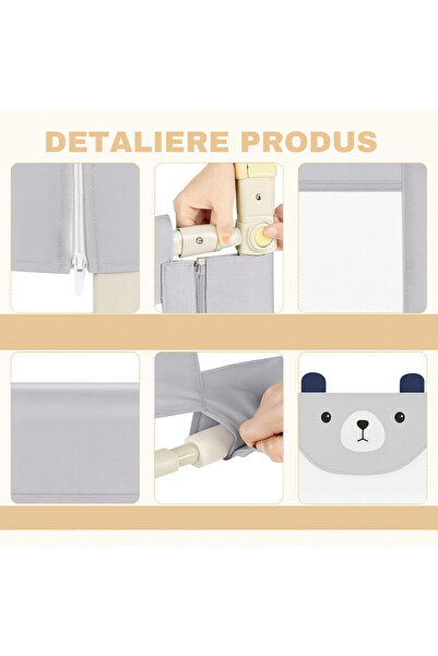 ROHS HappiKID Baby Bear XXL 140 cm barieră de siguranță pentru pat, înălțime reglabilă 68-98 cm