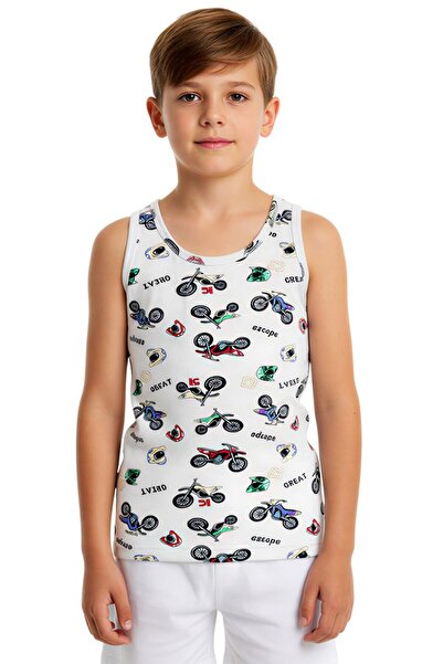 hadiora Tricou din bumbac cu imprimeu motociclete gri pentru băieți