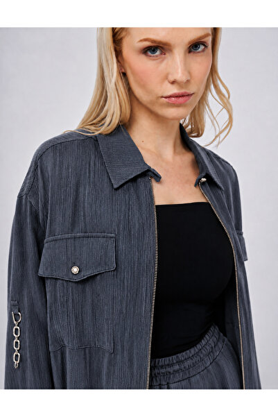 Kayra Pocket Detailed Lyocell Viscose Double Suit Dark Navy 76012-A