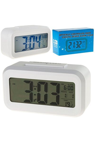 Generic Ceas decorativ cu alarmă, termometru, ecran LCD iluminat