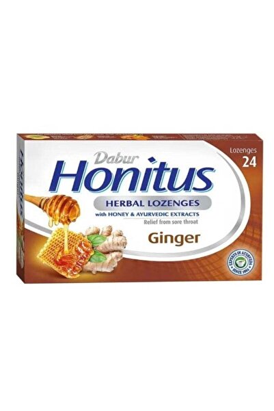 Dabur Honitus Herbal Lozenges with Honey & Ayurvedic Extracts, Ginger, 24 Count