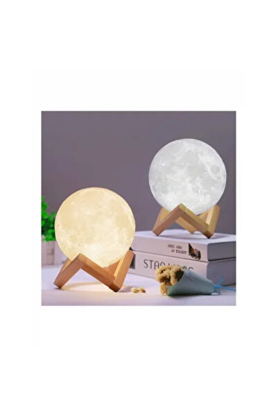 Generic Lampă de veghe 3D Lună, Schimbare de culoare la atingere