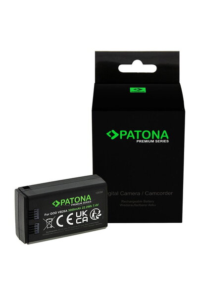 Patona Премиум батерия, съвместима с Godox VB26, 3000mAh, черна