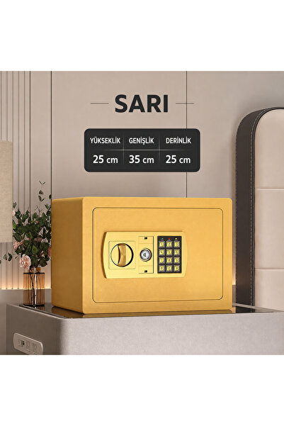 silabor 25’lik Elektronik Şifreli ve Anahtarlı Çelik Para Kasası – Dijital Pa...