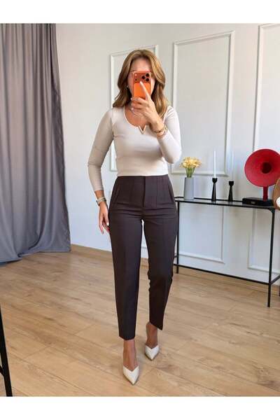 Size Özgü Acı Kahve Önü Flotalı Pantolon