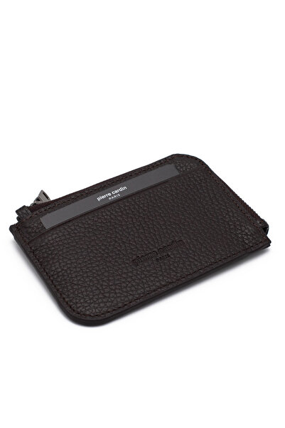 Pierre Cardin Brown Unisex Leather Card Holder 0846D5X