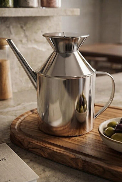 Kitchen Life 1 Liter Stainless Steel Drip-Free Carafe Oil Dispenser Vinegar J...