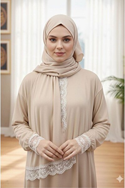 medipek One Piece Prayer Dress with Shawl and Lace, Elasticized Cuffs