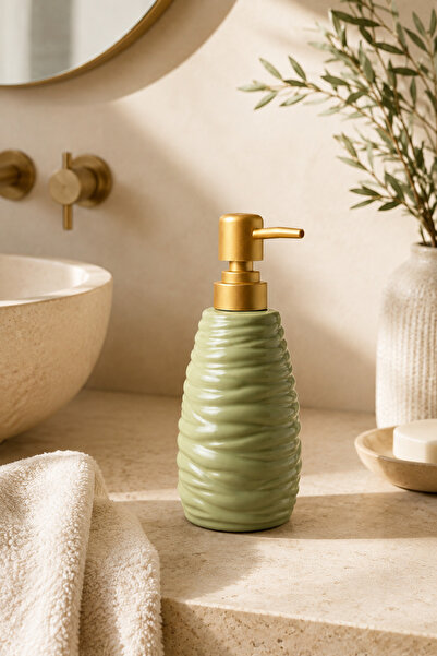 KLARHAUS Wavy Wavy Textured Premium Gold Pump Decorative Liquid Soap Dispense...