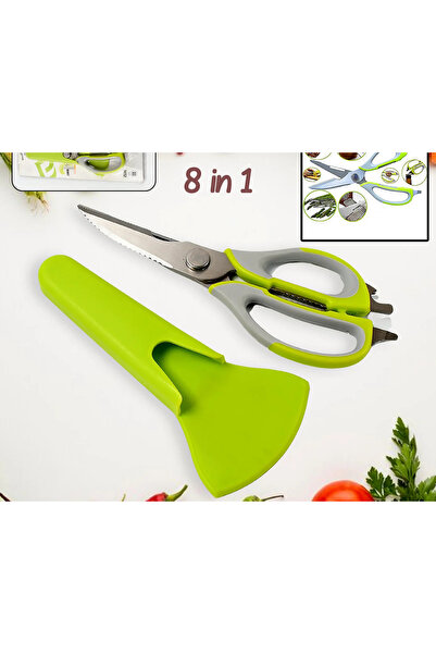 Generic Foarfecă de bucătărie multifuncțională cu suport magnetic, din oțel i...